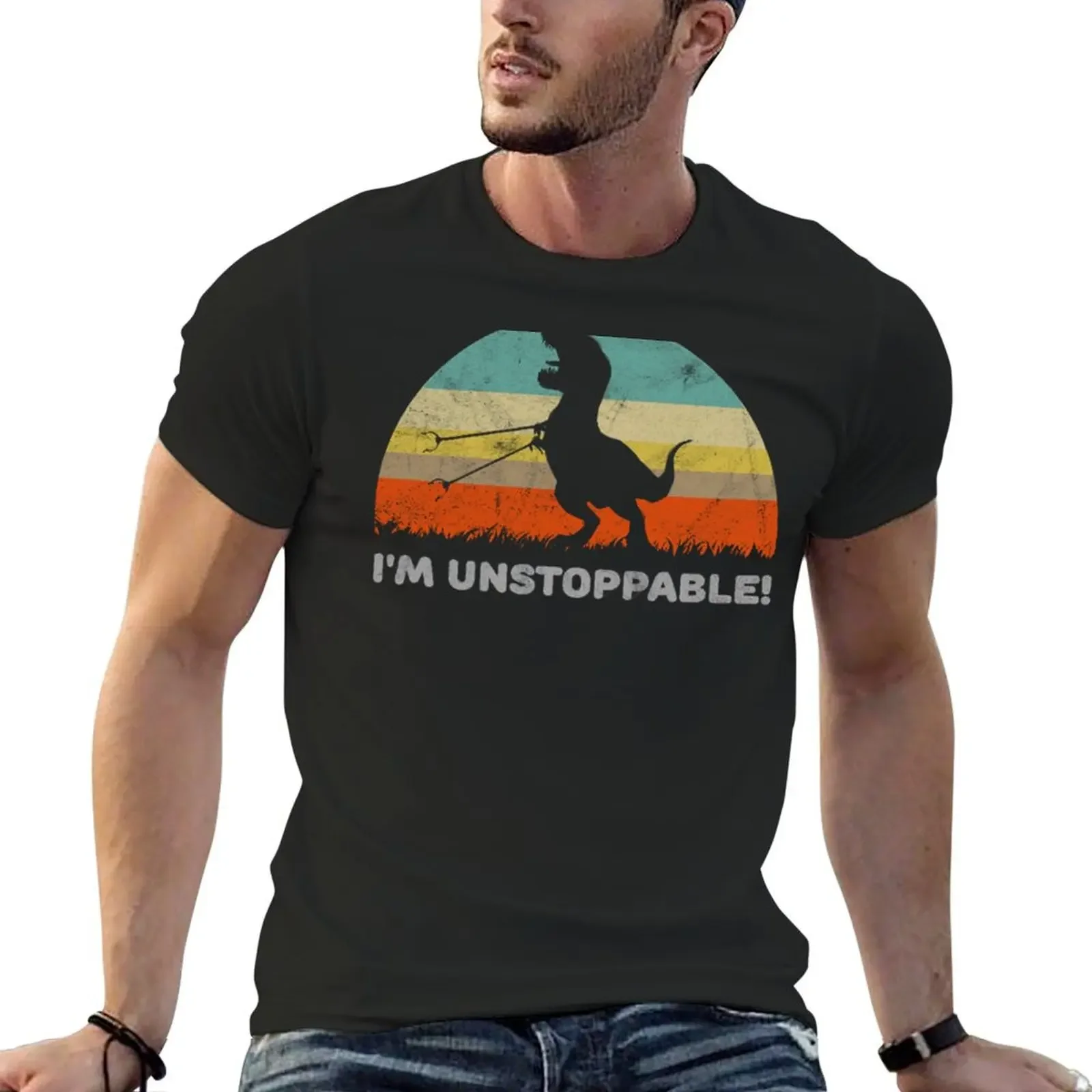 

I'm Unstoppable T Rex With Long Arms Trash Pickers T-shirt summer clothes customs blacks new edition Men's clothing