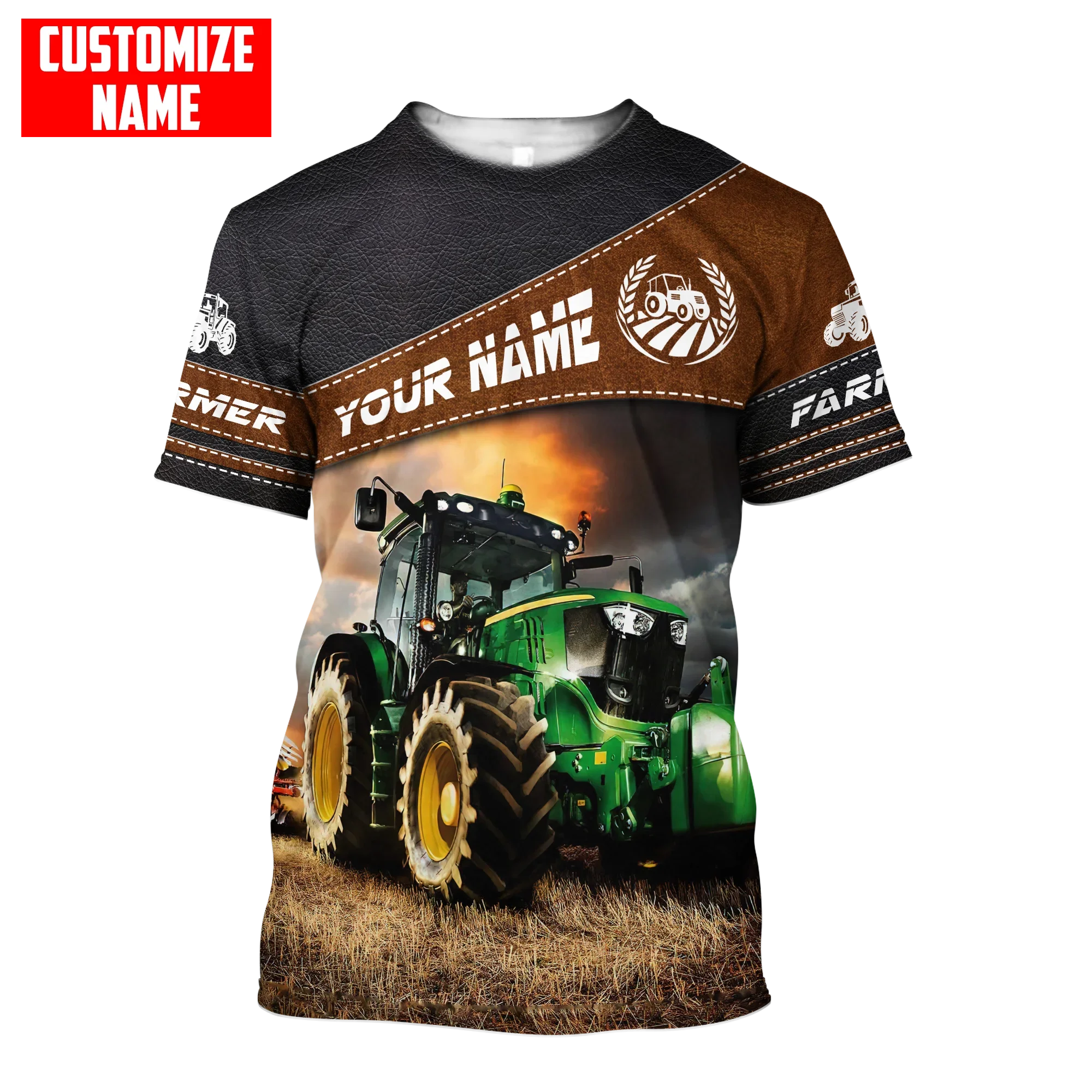 Personalized Name Farmer Tractor 3D All Over Printed Men t shirt Summer Casual Harajuku T-shirts Unisex street Tshirt DDR12