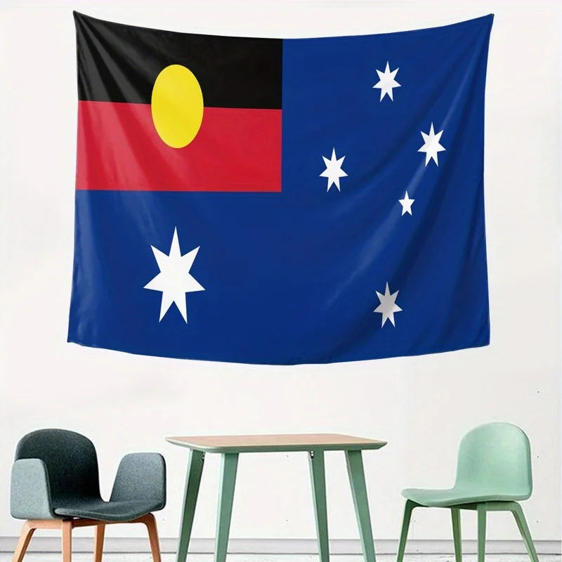1 Stück Wandteppich mit australischer Flagge und Aborigine-Stern-Design, Wandbehang, Dekor, ideal für Hochzeitshintergrund, Eingangsbereich, Wohnzimmer