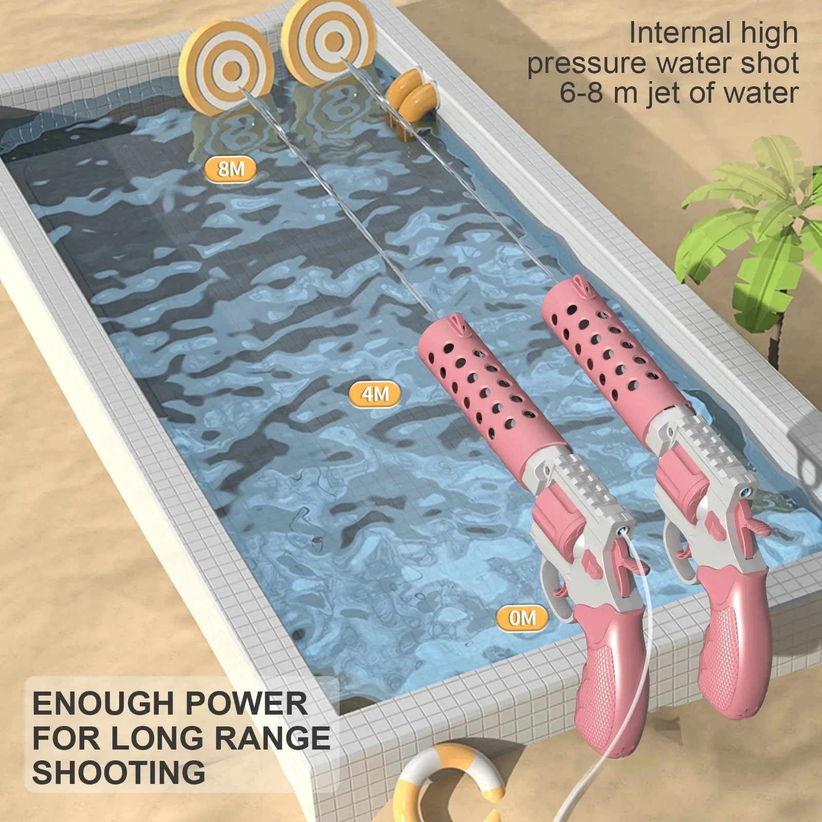 Nouveau jeu d'été en plein air Revolver sac à dos pistolet à eau sac eau combat jouets plage jeu de tir jouets pour enfants pour enfants amusant