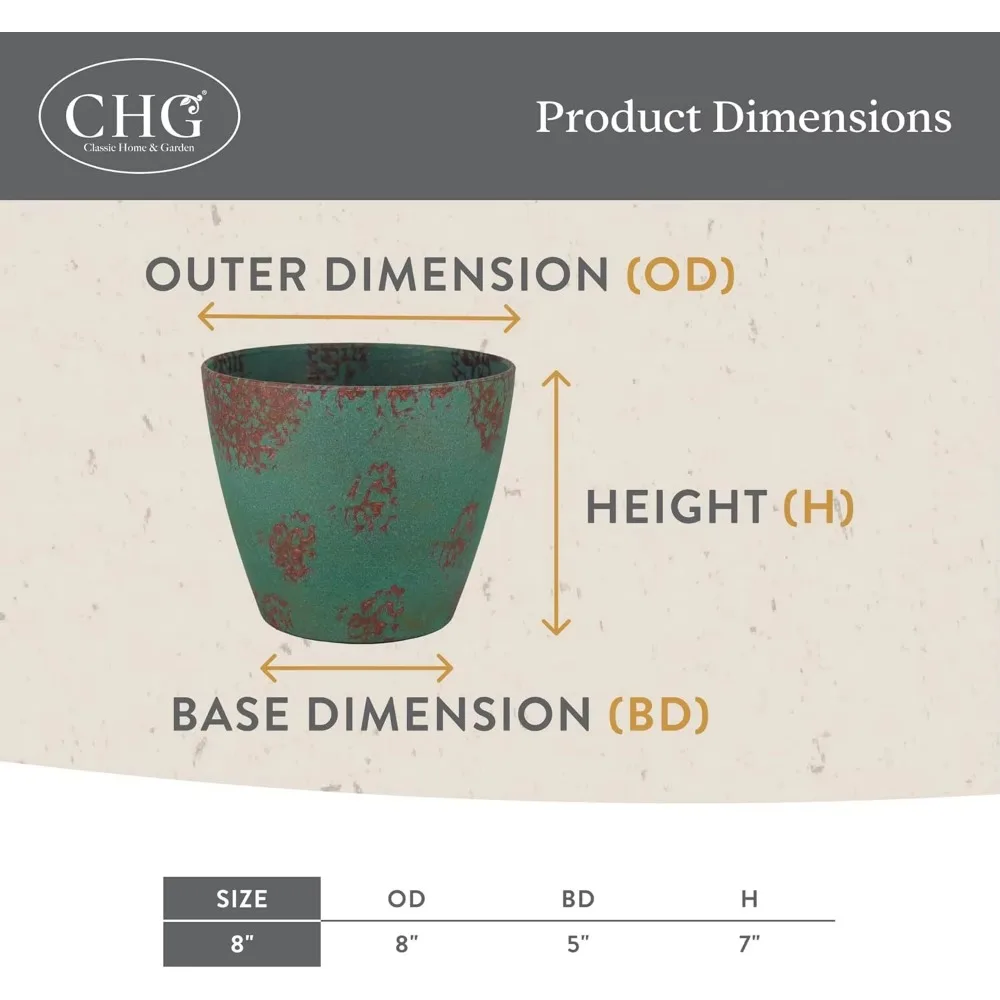 자외선 차단 기능을 갖춘 실내외용 모던 화분, 배수구가 있는 허브 화분으로 집 정원 장식에 적합합니다.