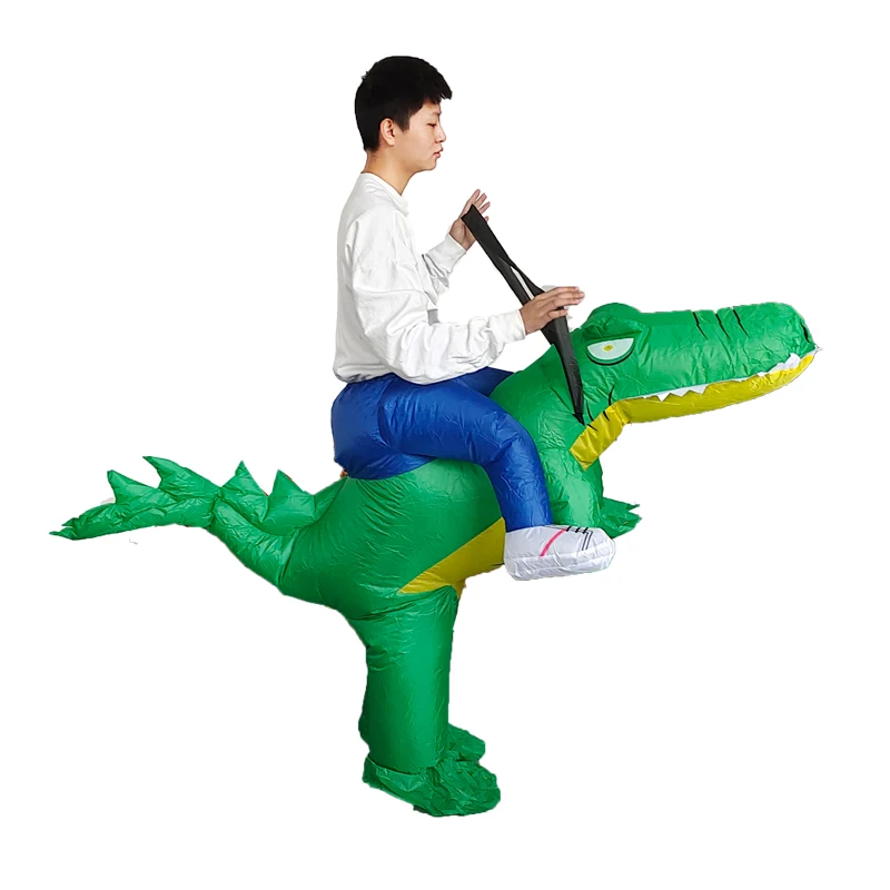 Halloween Carnival Performance Stage Catwalk Adult Cosplay Masquerade Party Funny Cartoon Riding Crocodile Inflatable Costume