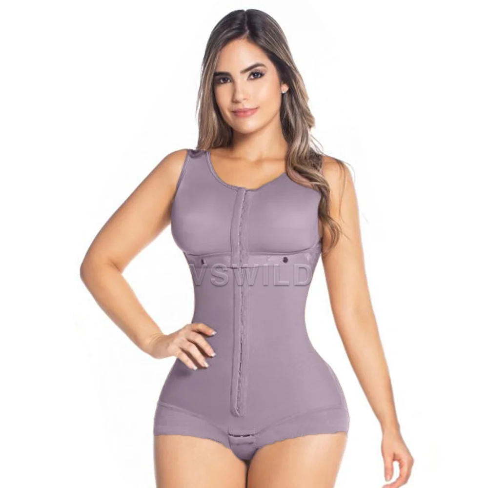 

Fajas Colombianas Women’s Shapewear Slimming Bodysuit Body Shaper With Front Closure Briefer Tummy Control Breasted Fajas