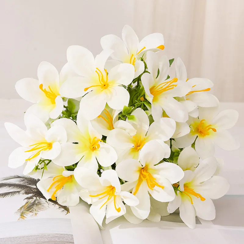 33CM5 Fork 10 Heads Colorful Lily Artificial Flower Wedding Home Hotel Decoration Narcissus Orchid Flower Arrangement  Flower