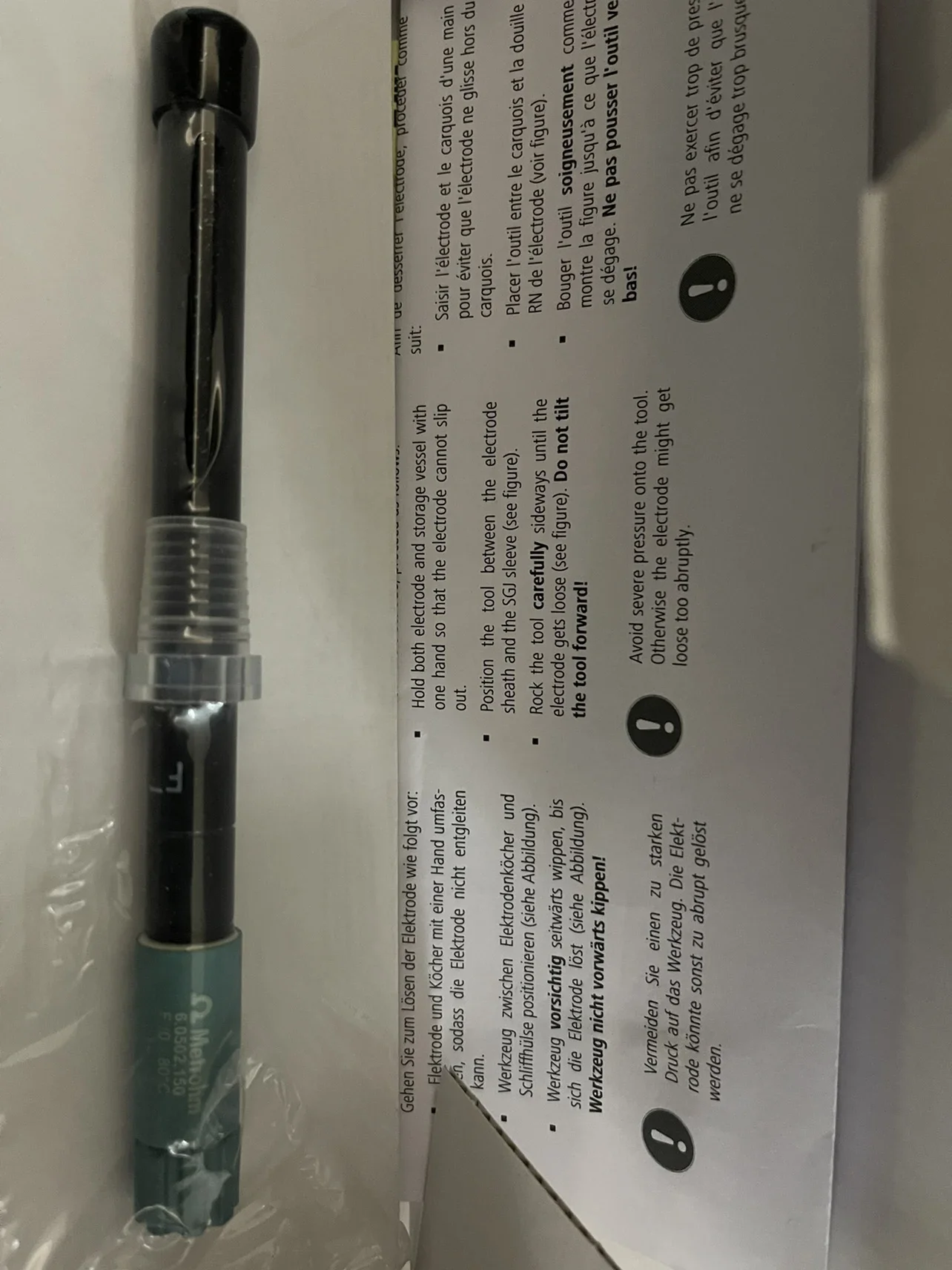 Metrohm Vantone chloride ion selective electrode 605.0212 billion 6.0502.120 original