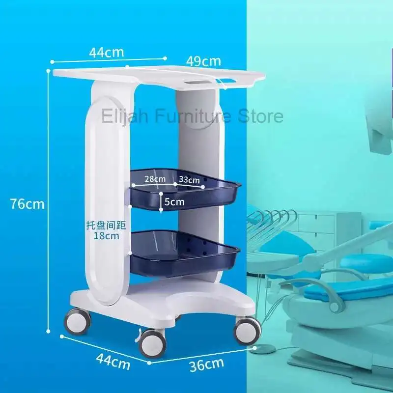 

Salon Trolley Beauty Equipment Cart White Desktop Rolling Trolley Cart Medical Cart With Handle Barber Beauty Salon Furniture