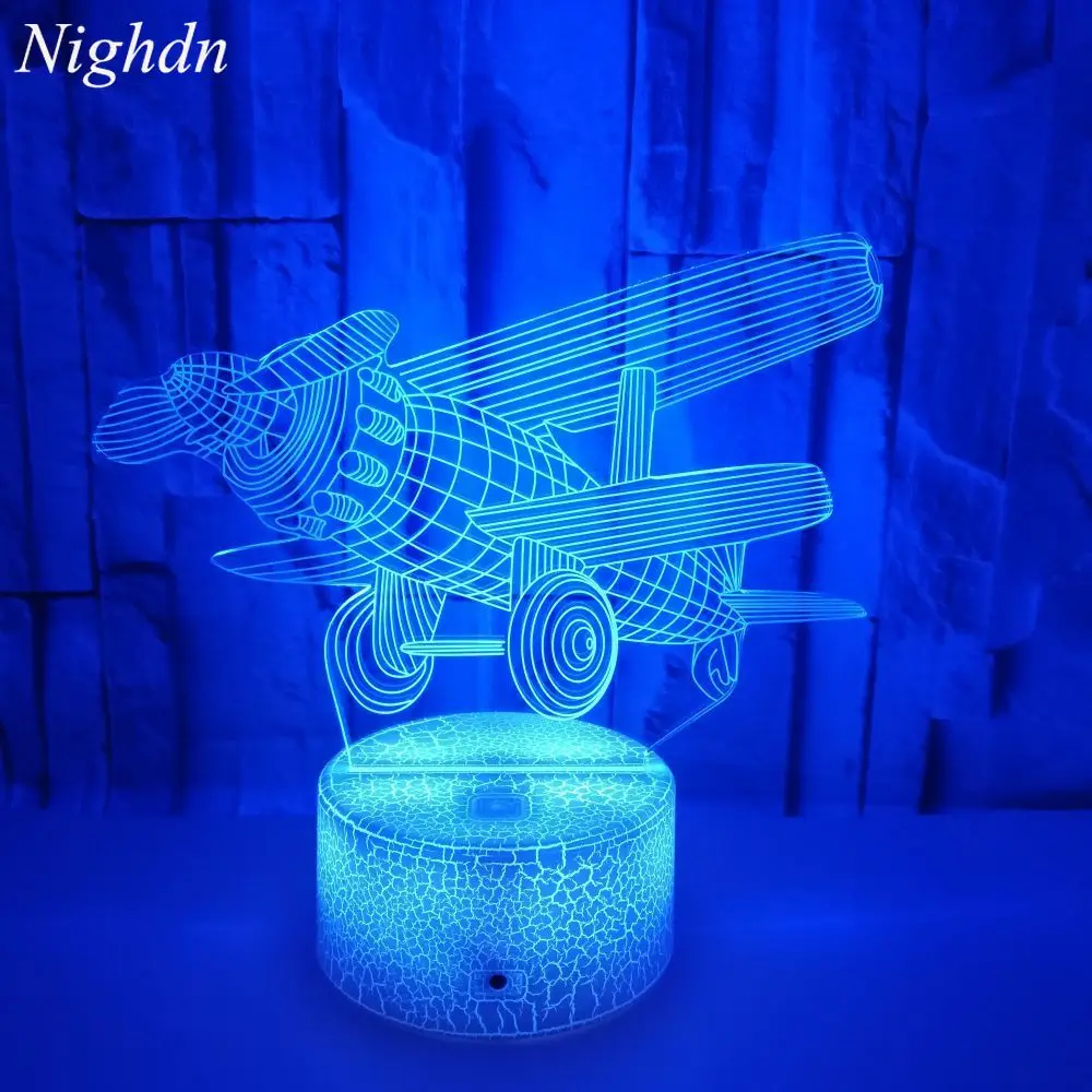 

Nighdn Spiral Aircraft Night Light Led 7 Color Changing USB Table Lamp Birthday Christmas Gift for Boys Men Bedroom Decoration