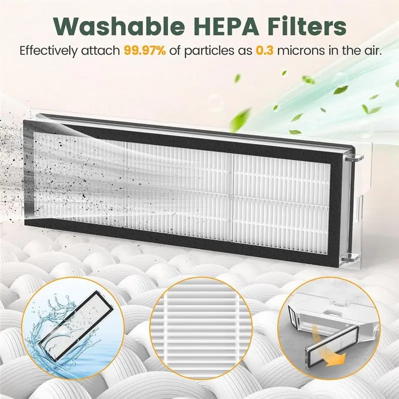 B03C-For Qrevo S/Qrevo Pro/Qrevo Maxv Robot Vacuum Cleaner Accessories Replacement Kits Main Side Brush Hepa Filter Mop Cloth