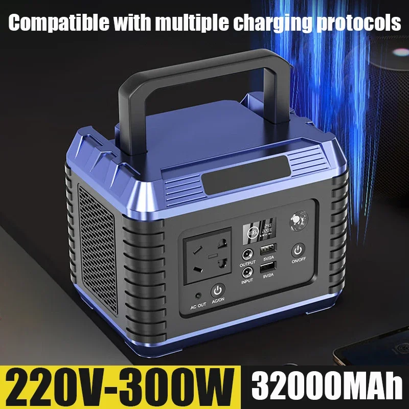 Portable Power Station Ternary Lithium Battery 32000MAh 118.4Wh 220V Energy Storage Power Supply Camping RV Multi-function USB