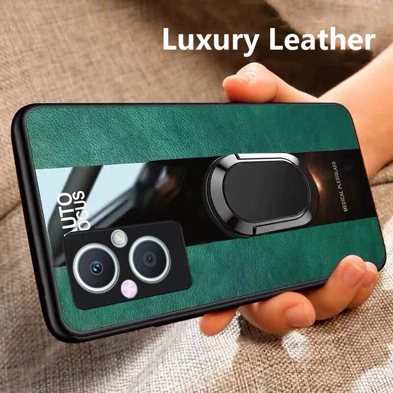 

Magnetic Ring Phone Case For Oppo Reno 8 Lite 5G Luxury Leather Cover For Oppo Reno 8Z 7Z 7Lite Silicone Shockproof Bumper Funda