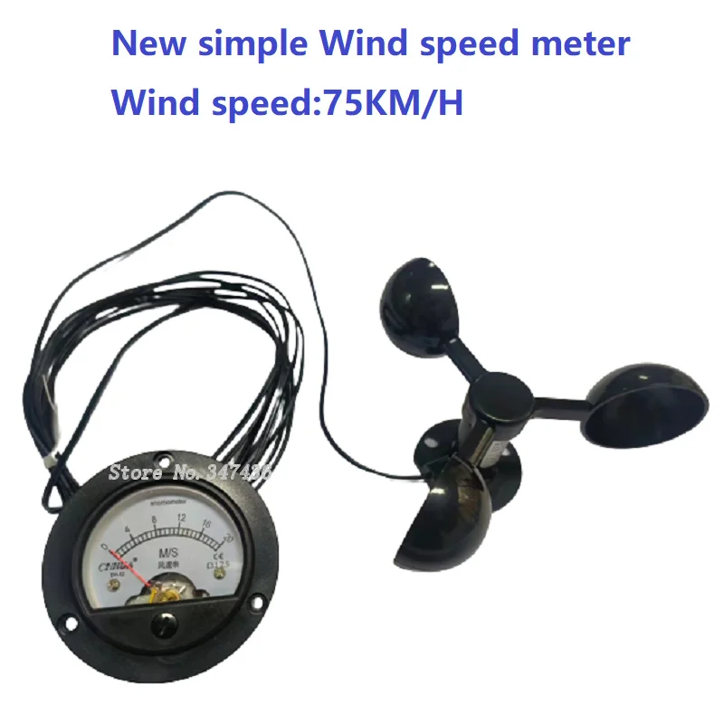 New Wind Speed Sensor Anemometer DIY Three Cup Type  No need Power measurement Wind speed crane  measurementDisplay pointer type