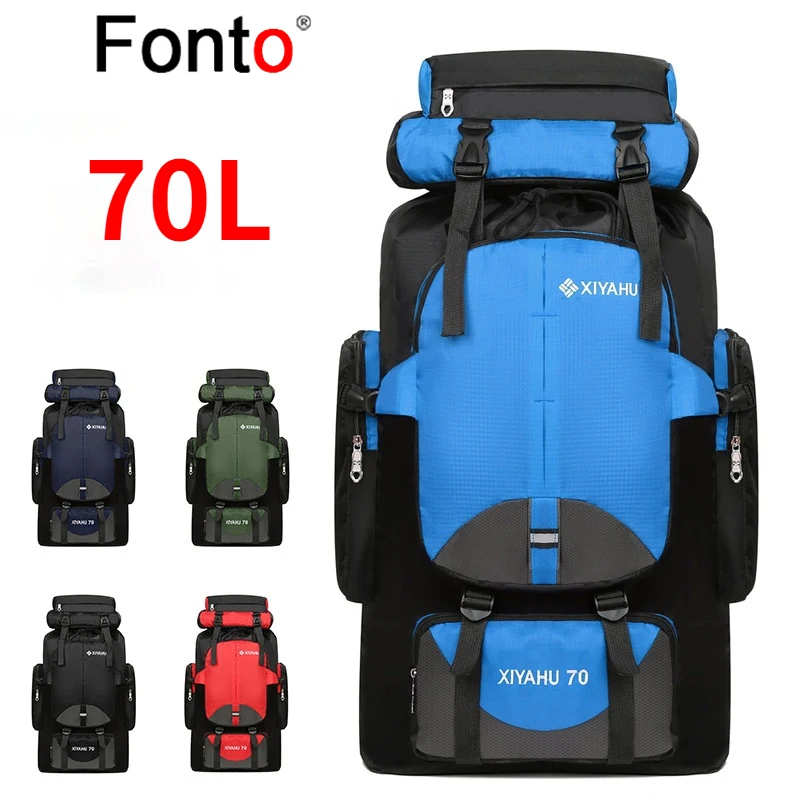 Fonto Outdoor Sports Backpack Travel Walking Shoulder Pack 70 Liter Hiking Bag