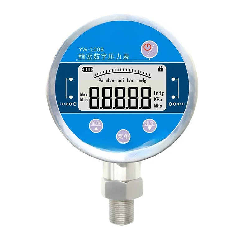 Stainless Steel High Accuracy 0.02%FS YW-100B Precision Digital Pressure Gauge High Precision, Corrosion Resistance