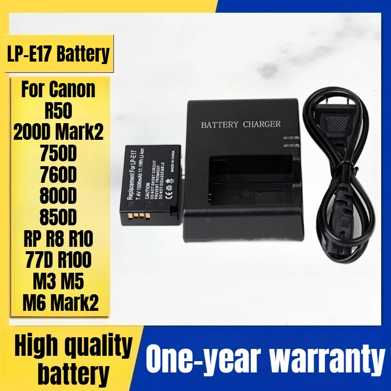 LP-E17 شاحن بطارية الكاميرا مناسبة لكانون R50 200D Mark2 750D 760D 800D 850D RP R8 R10 77D R100 M3 M5 M6 Mark2