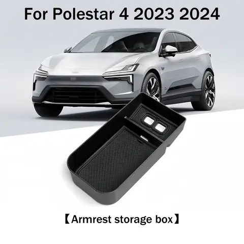 팔걸이 보관함 Polestar 4 2023 2024 컵 홀더 하부 레이어 트레이 주최자 액세서리 용 중앙 제어 보관함