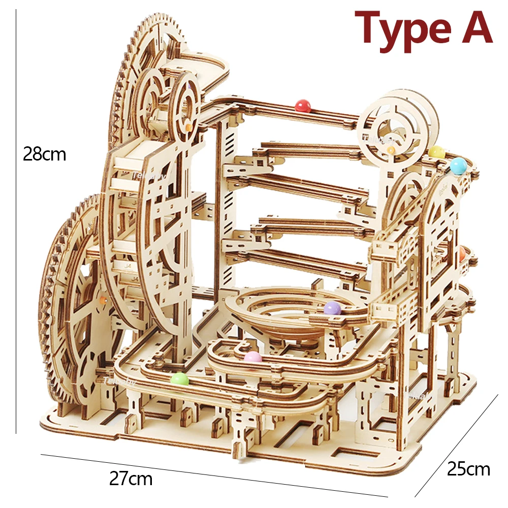 3D 나무 퍼즐 대리석 러닝 기계식 퍼즐, 자체 조립 장난감, 스팀 교육용 장난감, 모델 빌딩 키트, 어린이 성인 선물