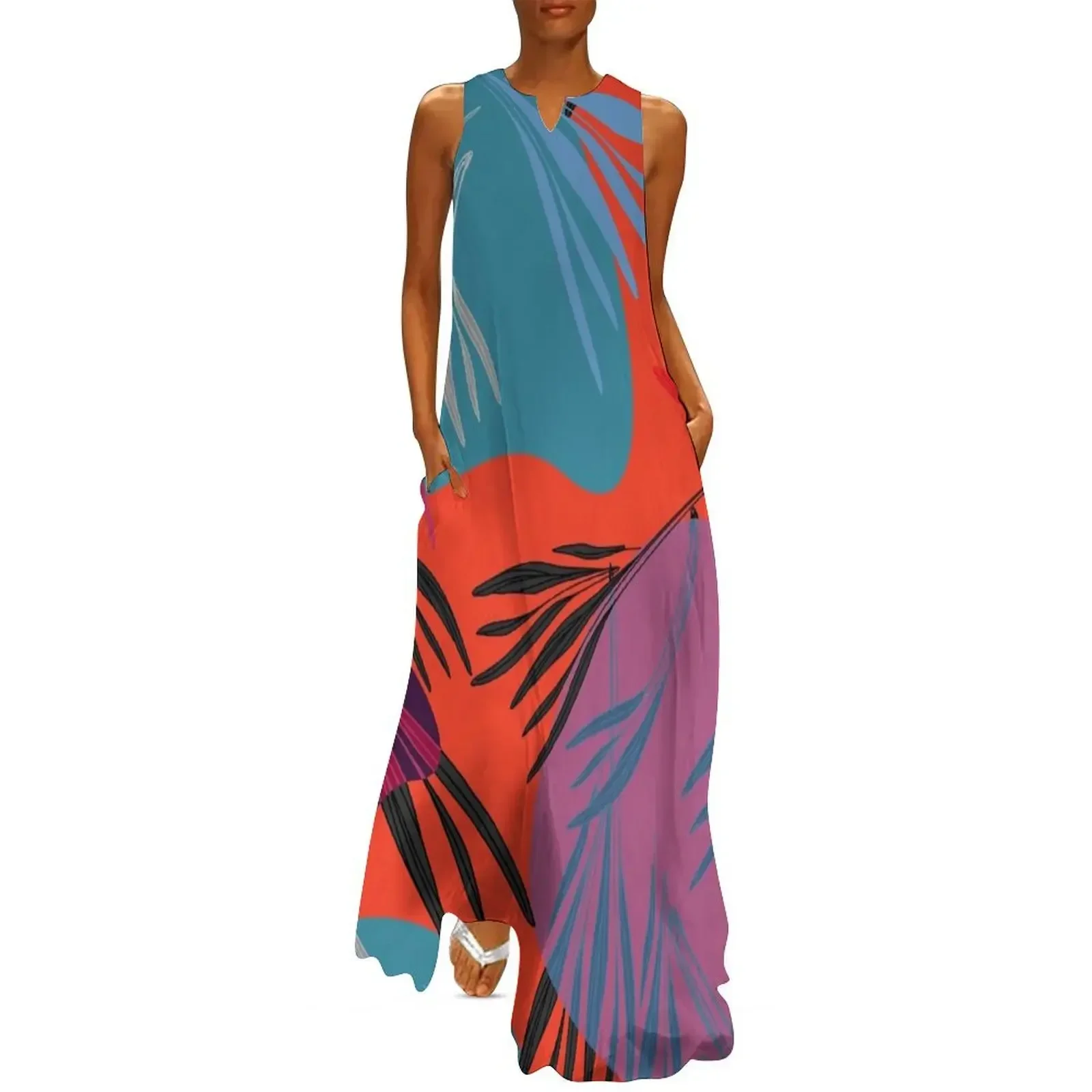 

Colorful jungle Long Dress dress summer dresses with long sleeves african dresses for woman women's evening dresses Dress