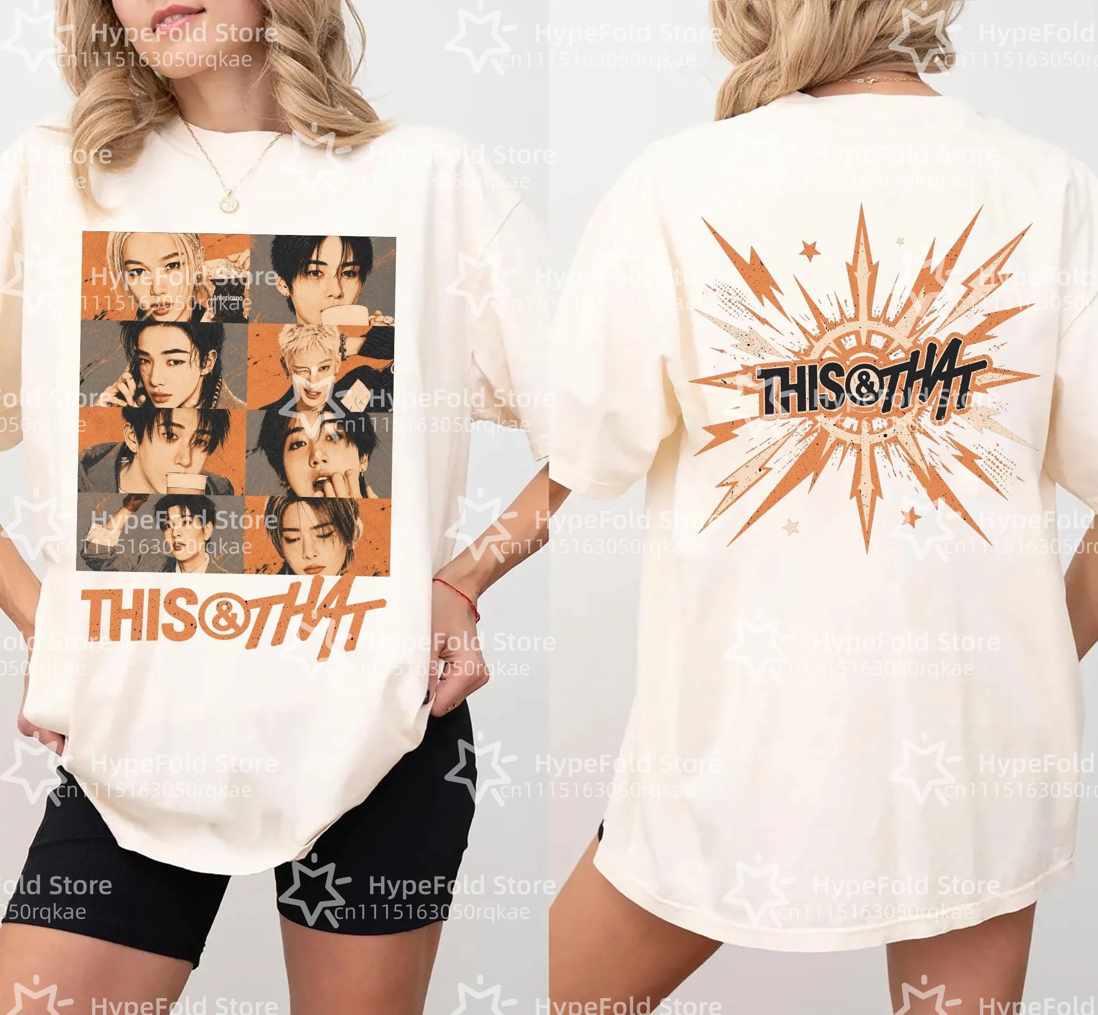 This and That T-Shirt 2026 KPOP Konzert Sport Casual T-Shirt Fan-Geschenk Streetwear Minimalistisches Casual Kurzarm Damen T-Shirt – Detail 5