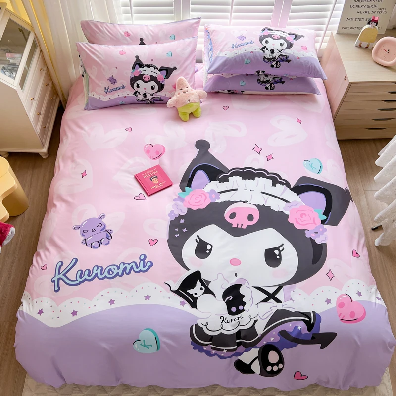 Funda nórdica Cinnamoroll Melody, fundas de edredón bonitas de dibujos animados para niños, ropa de cama para niñas, decoración de dormitorio de Estilo Princesa