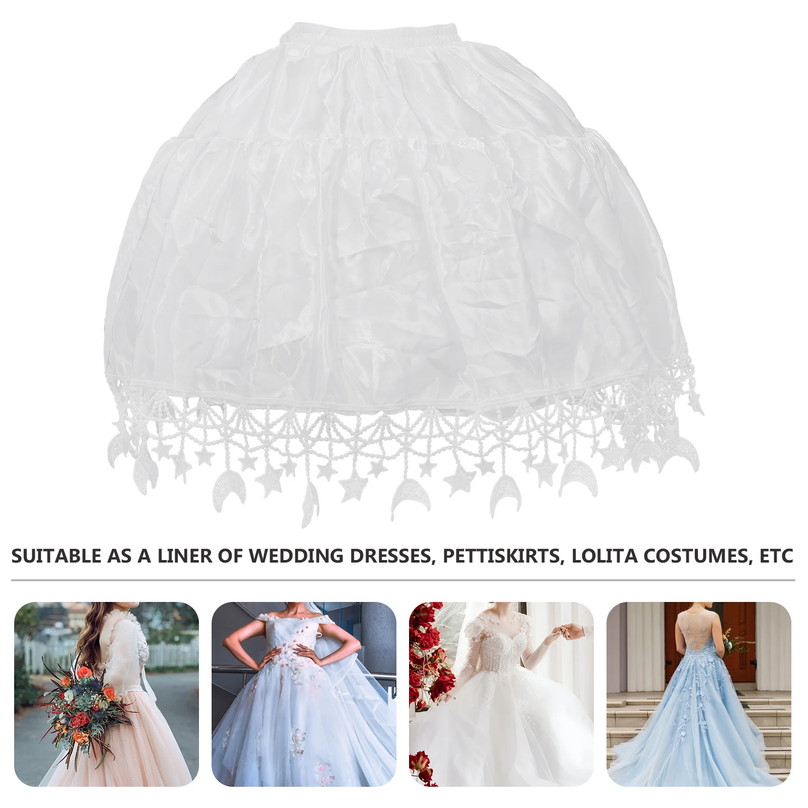 

1 pc Adjustable Women Petticoat Creative Ruffled Underskirt Stiff Mesh Dress Liner Wedding Lolita Skirt Lining Reusable Gauze