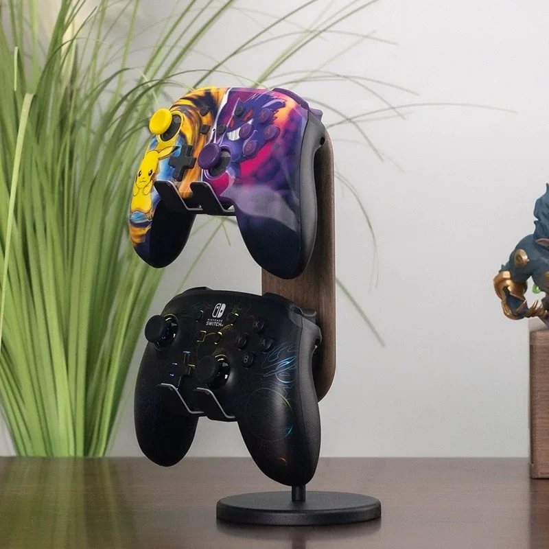 북미산 월넛 게임 컨트롤러 스탠드, 창의적인 걸이, 수납 다기능 액세서리 베이스