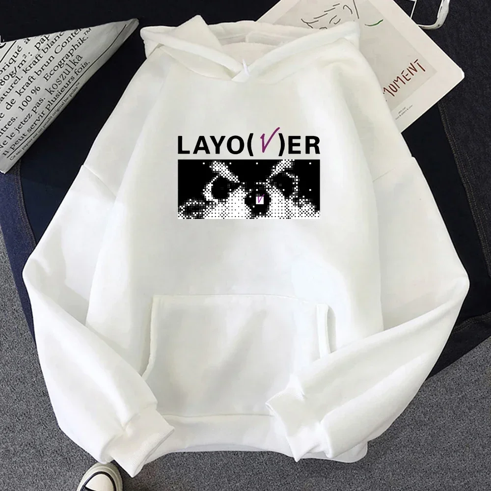 Com Capuz Dançante em V Lento para Mulheres, Harajuku, Gráfico Me Ame Novamente, Hoodies Layover, Pulôveres Unisex Kawaii Cat Vintage, Moletons,