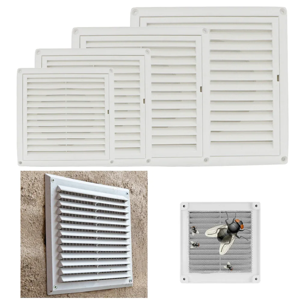 1pcs Air Vent Grille With Fly Screen External Internal Ducting Ventilation Cover ABS Plastic White Ventilation Cover 100mm-200mm