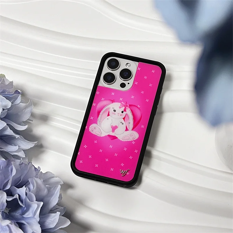 Wildflower Flowers Plants Bear Phone Case for iPhone 17 16 15 14 13 12 Pro Max 16Plus WF Fashion Animal Swan Rabbit Cover Funda