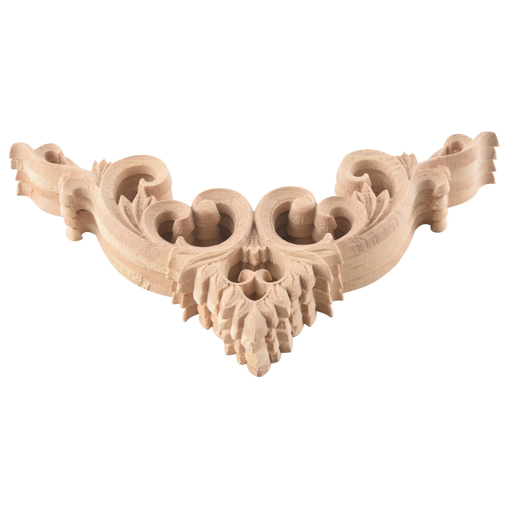 Aplique de esquina tallado en madera, marco sin pintar, calcomanía de armario para decoración, 15cm, 4 unidades por juego