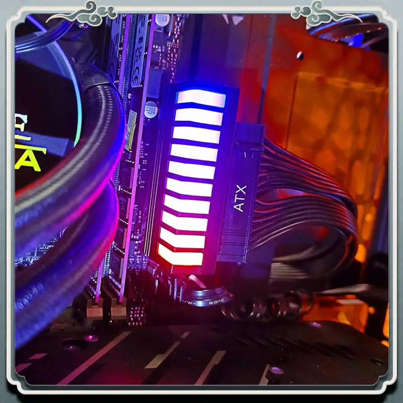 

Адаптер питания премиум-класса ATX 24Pin 90 градусов 5 В 3-контактный ARGB ATX 24-контактный разъем питания Aura Sync для блока питания настольного ПК