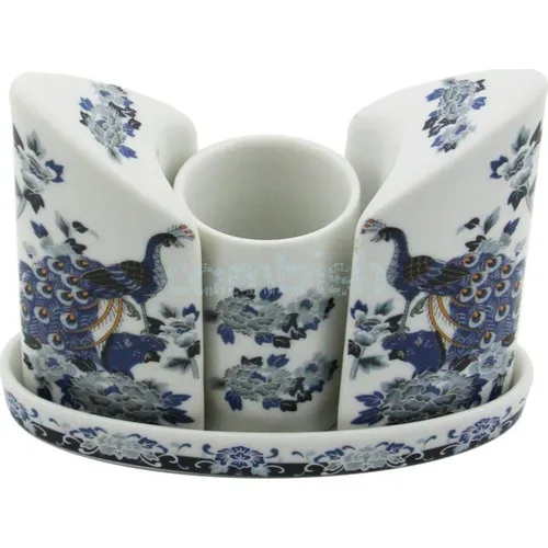 Kosova Geisha 4 Piece Porcelain Menaj Kit-Blue