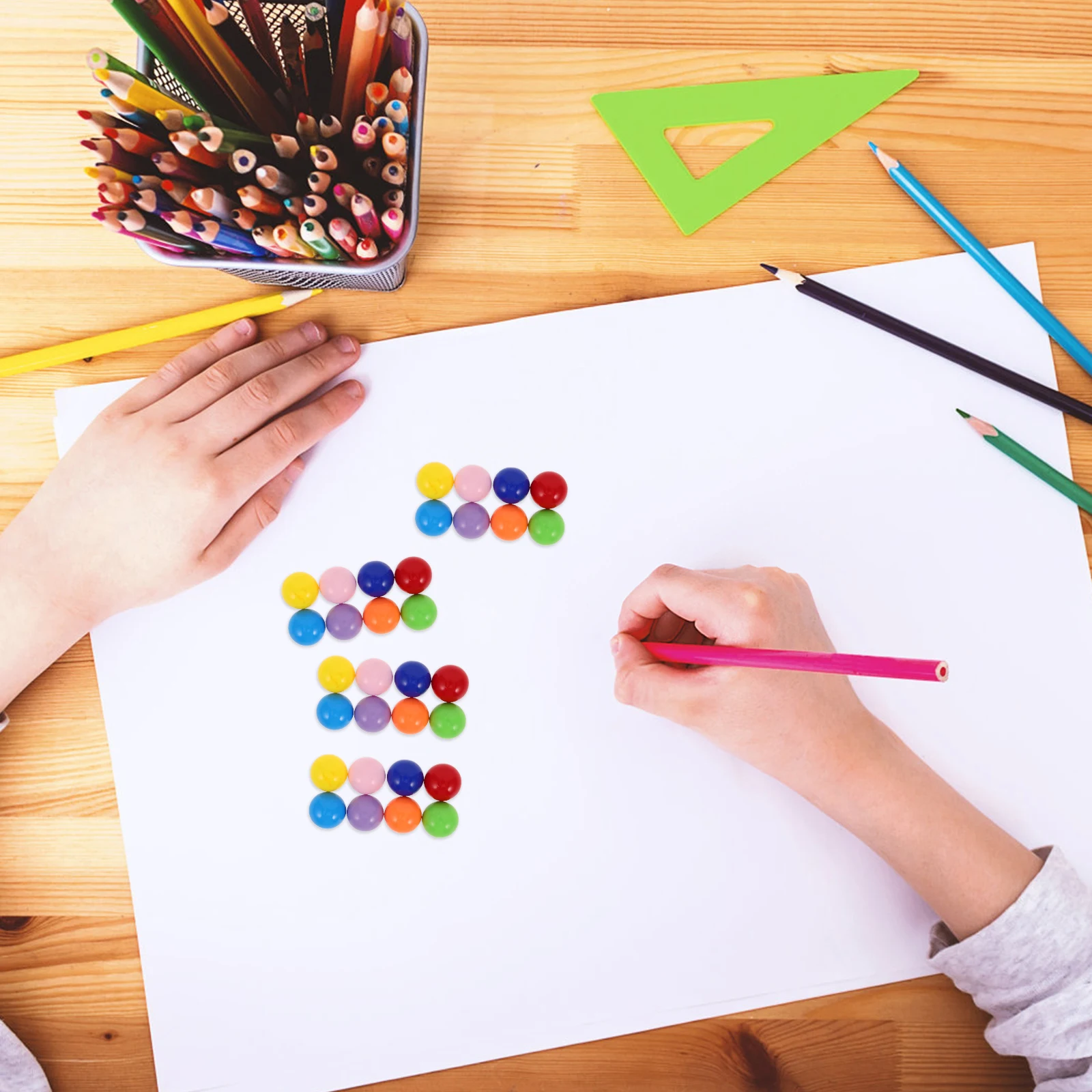 Perles de jeu colorées de remplacement, 80 pièces, pour le développement de jeux de Puzzle de bureau, balles de jeu en plastique, jeu éducatif