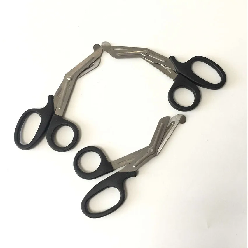 10 Pcs 15cm Stainless Steel Elbow Gauze Bandage Scissors Canvas Scissors Home Outdoor Camping Emergency Scissors