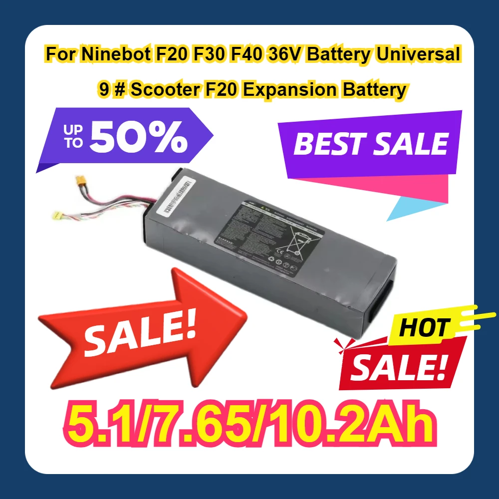 For Ninebot F20 F30 F40 36V Battery Universal 9 # Scooter F20 Expansion Battery Electric Scooter