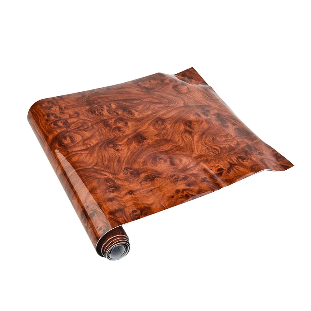 DIY Car Glossy Sticker Automotive Interior Adhesive Waterproof Wood Grain Vinyl Film Decals Universal Interior Access 30*120cm