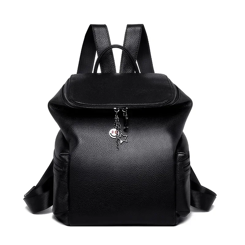 New Fashion Alligator Cow Skin Leather Women Backpack High Quality Female Student Bag Girl Brand Casual Cowhide Travel Bags