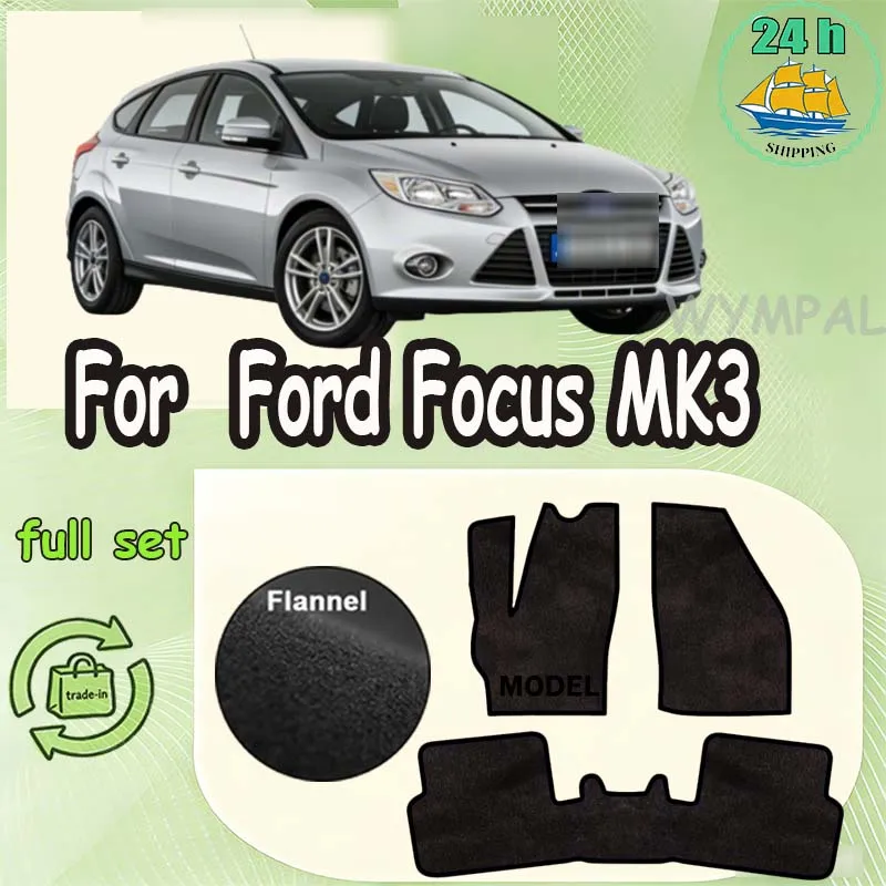 

TREADFIT 3D Rubber Car Rugs for Ford Focus MK3 hatchback sedan station wagon (2010-2018) -Black fit