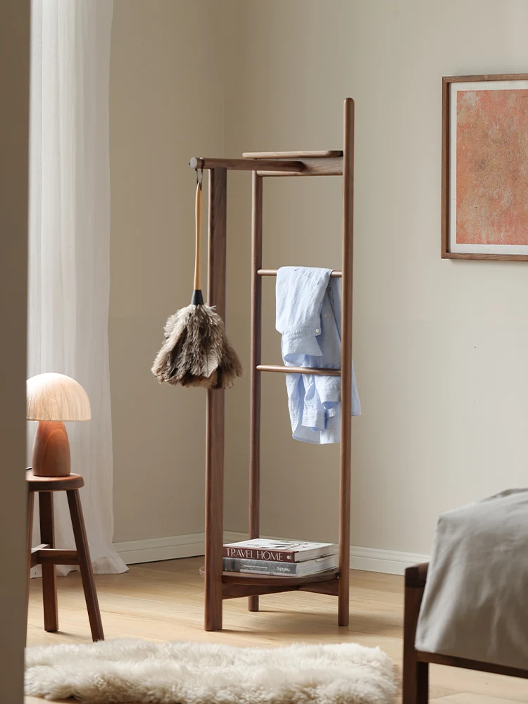 North American black walnut coat rack solid wood home bedroom hanger floor hanger