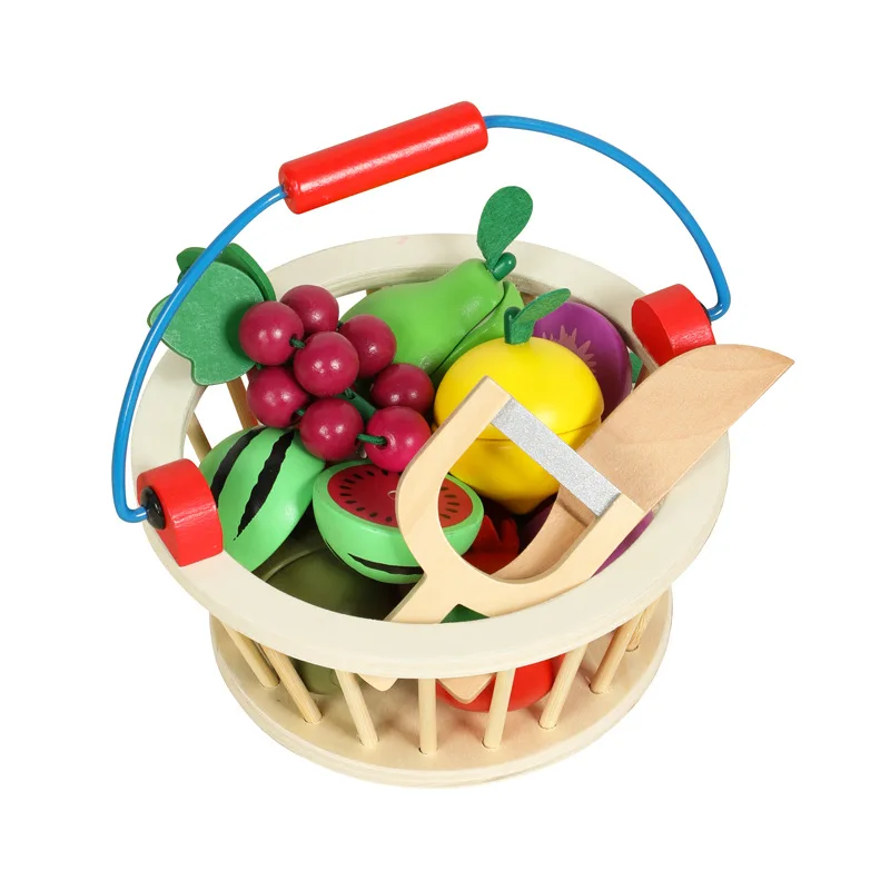 Nieuwe collectie houten speelvoedselset - snijspeelgoed voor fruit en groenten, fantasiekeukenset voor kinderen, educatief cadeau voor vroeg leren