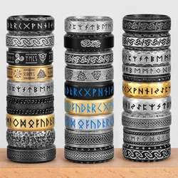 Variety Viking Runes Rings Celtic Knot Series Collection Men Ring Stainless Steel Rock for Male Biker Jewelry Gift Iron Studio