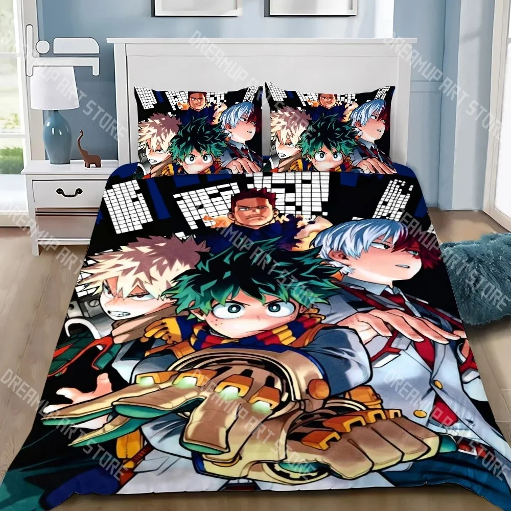 Fashion My Hero Academia Anime Bedding Set Single Twin Full Queen King Size Bed Set Kids Bedroom Duvetcover Sets Bed Sheet Set