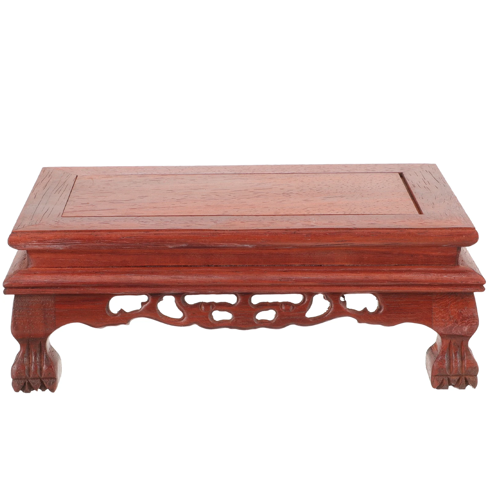 

Wooden Buddha Statue Base Handicraft Vase Stand Retro Figurine Display Small Wood Risers Home Decor Oriental Aesthetics