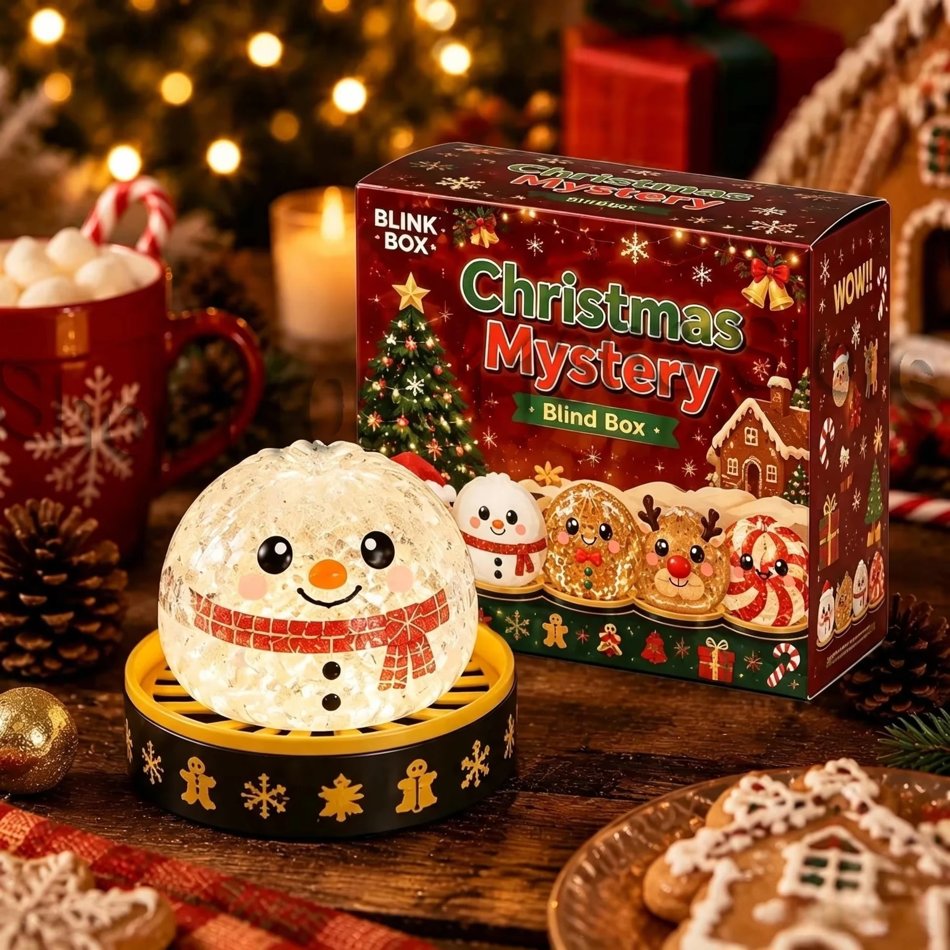 8.5CM Christmas Dumpling Squishy Snowman Elk Santa Claus Squeeze Toys with Box Stress Relief 2027 Happy New Year Christmas Gift
