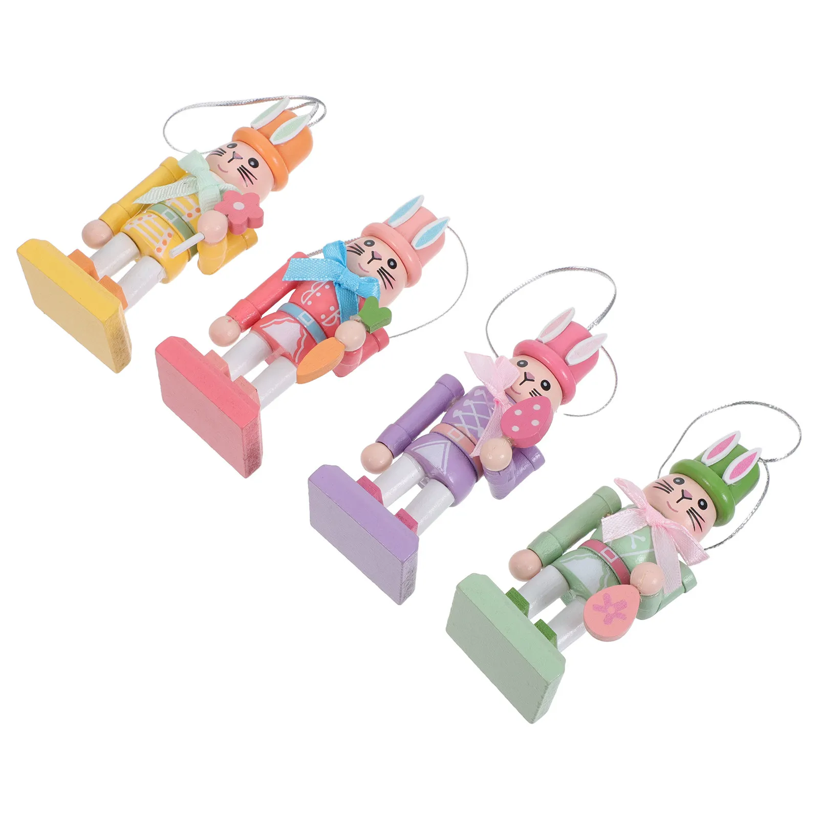 

4 Pcs Easter Rabbit Nutcracker Table Centerpiece Bunny Nutcrackers Figures