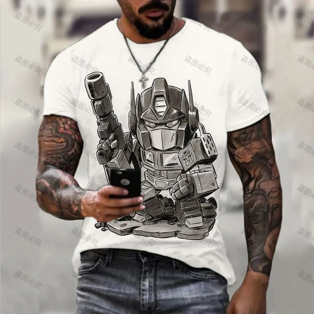 T-shirts Men Clothes Men\'s T-Shirt Oversized Mazinger Z Anime Essentials HD Print High Quality Streetwear Y2k Tops Cartoon New