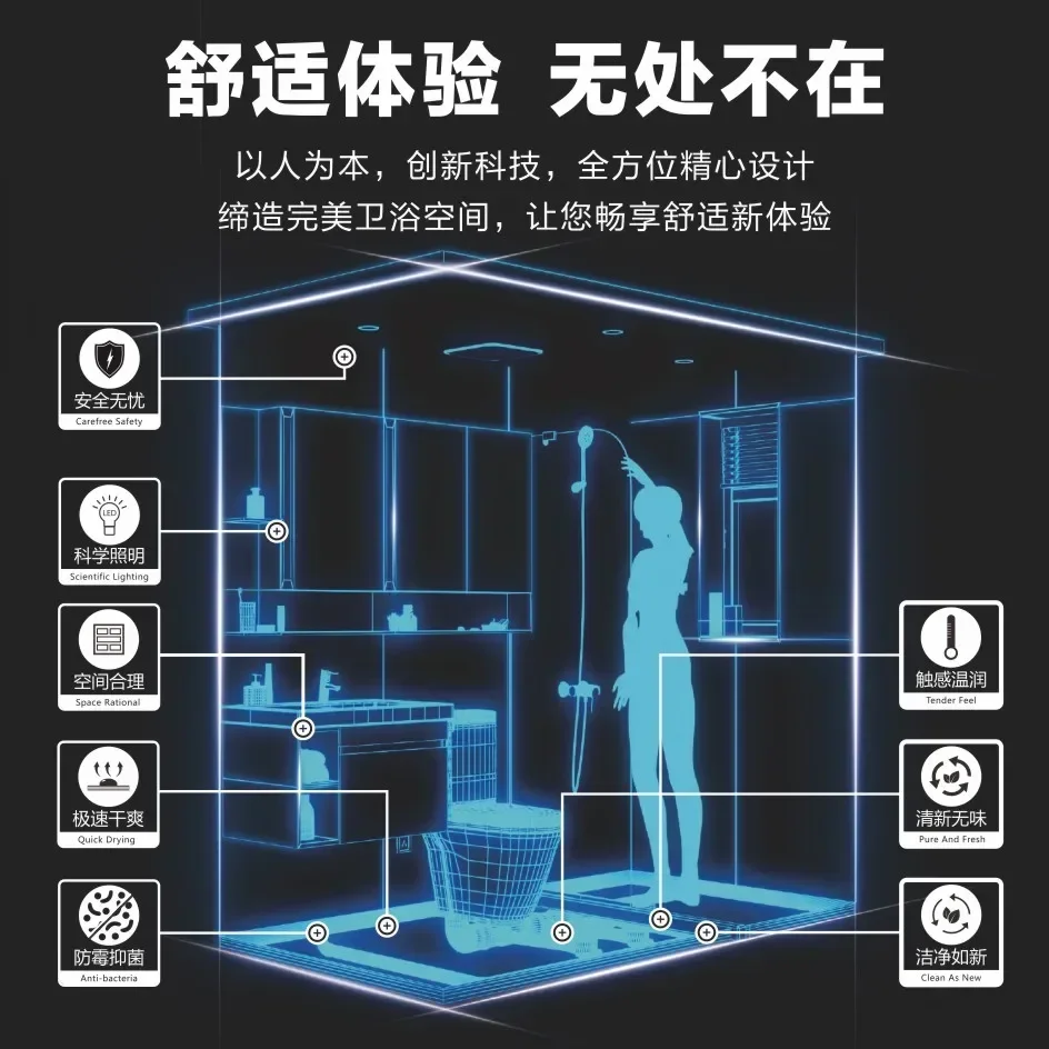 Integrated bathroom integral shower room