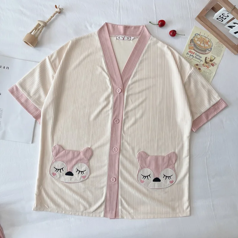 Women Pajama Set Summer Hot Sleepwear Shorts Cute Pijamas Girls Homewear Grils Cute Pyjama Short Pants Cartoon Home Clothes