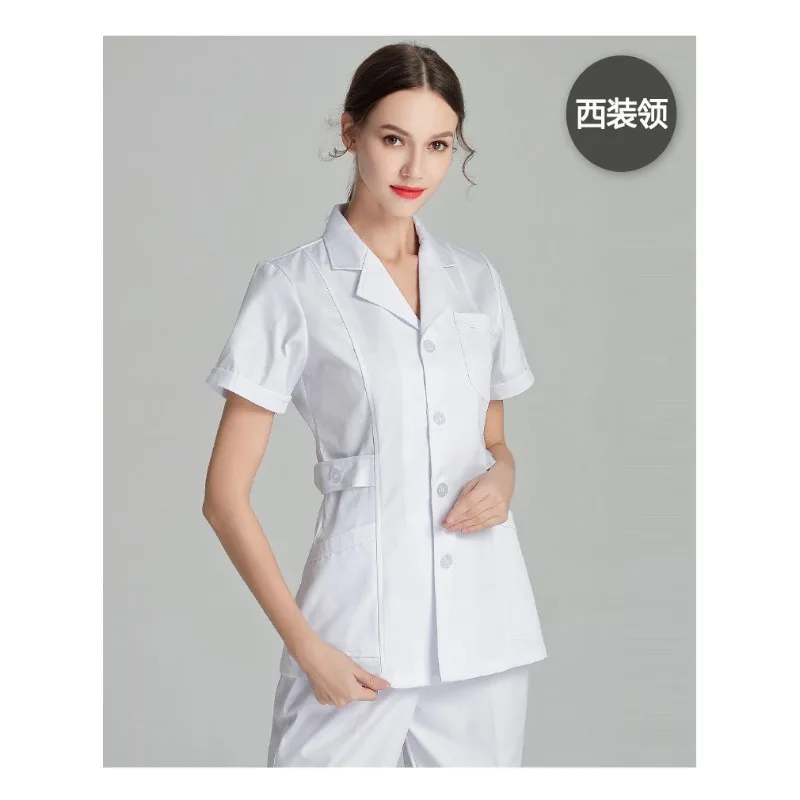 ブルー長袖スクラブトップナース制服白衣ドクター制服女性のための生き抜く医療服美容サロン作業服
