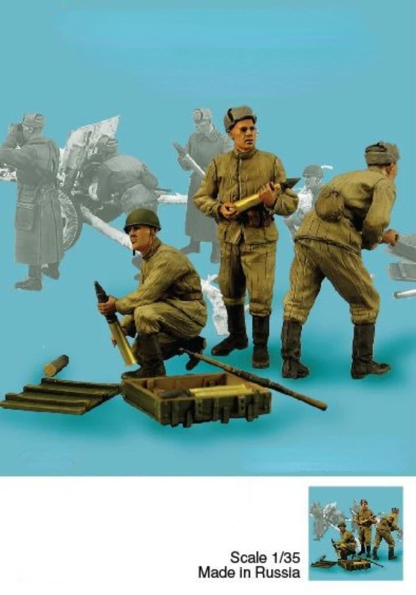 

1:35 Scale Die Cast Resin Figure Model Assembly Kit Soviet Artillery Set Unpainted Free Shipping