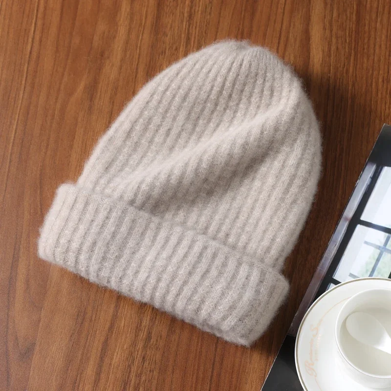 

Unisex 100% Wool Knitted Beanie 2 Layer Thick Warm Soft Elegant Ear Protection Winter Cap Y2K Hip Hop Fashion Jacquard Design